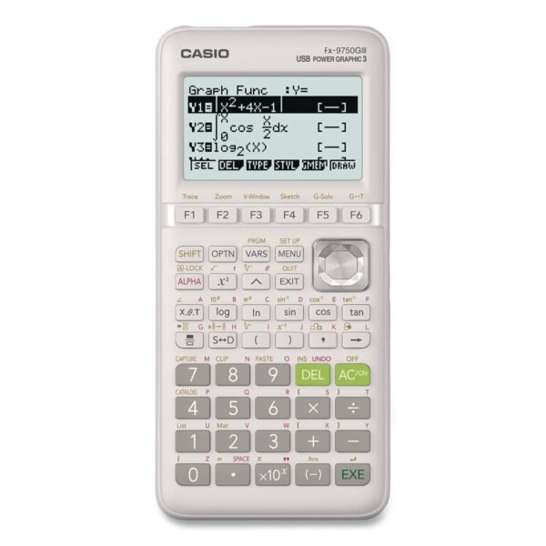 Casio FX-9750GIII 3rd Edition Graphing Calculator, 21-Digit LCD, White (FX9750GIIIWE)