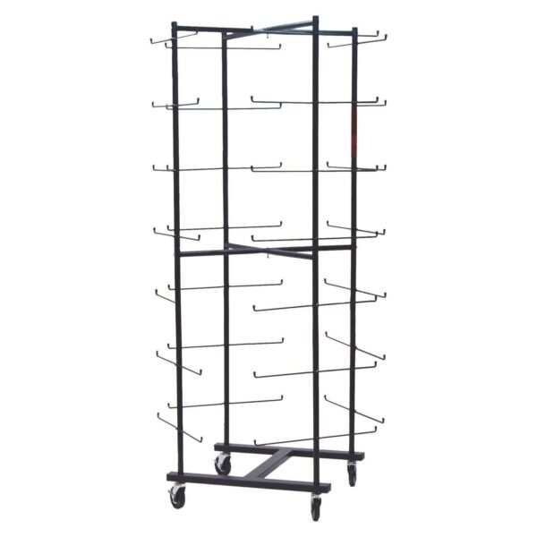 Champion Sports 56 Football Helmet Rolling Rack, 26" x 28" x 81", Black (FBWR)