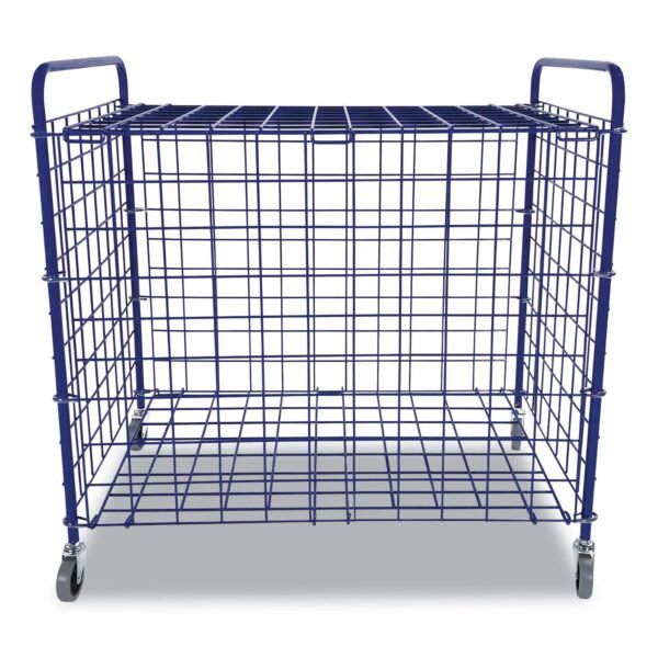 Champion Sports Lockable Ball Storage Cart, Fits Approximately 24 Balls, Metal, 37" x 22" x 20", Blue (LFX)