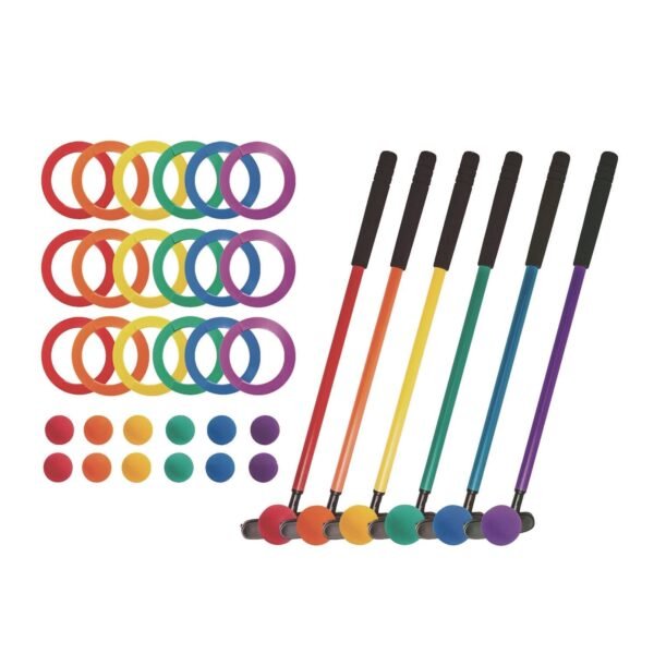 Champion Sports Mini Golf Set, 12 Balls/6 Putters/18 Rings/3 Target Holes (MGSET)