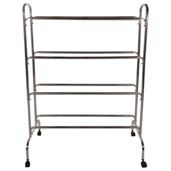 Champion Sports Powder-Coated Ball Cart, Metal, 132 lb Capacity, 17 x 41 x 53, Silver (BRC4)