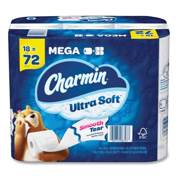Charmin® Ultra Soft Standard Toilet Paper, 2-Ply, 224 Sheets, 18 Rolls (08797)