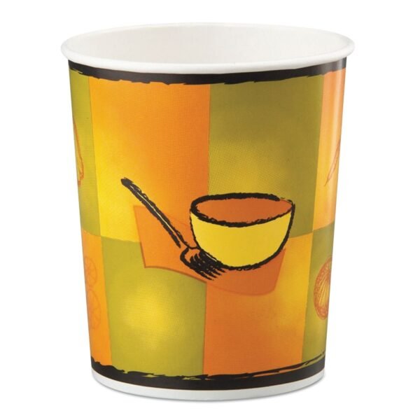 Chinet Streetside Squat Paper Food Container, Streetside Design, 32 oz, 25/Bag, 20 Bags/Carton (70332)