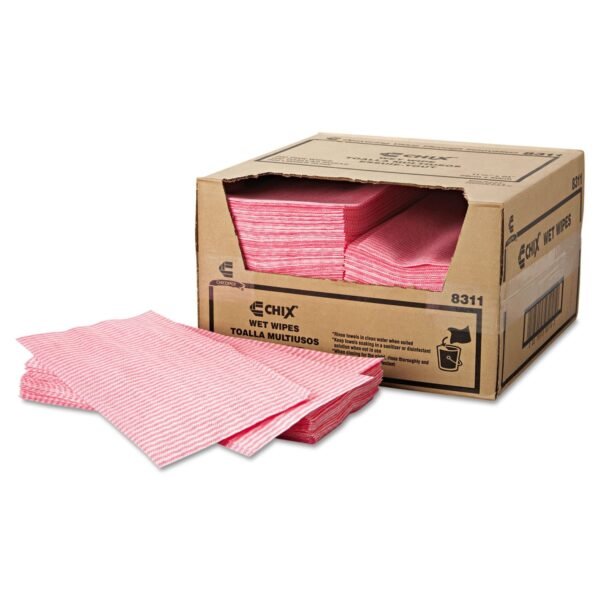 Chix Wet Wipes, 11.5 x 24, White/Pink, 200/Carton (8311)
