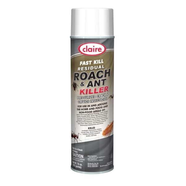 Claire Fast Kill Residual Roach and Ant Killer, 15 oz Aerosol Spray, 12/Carton (301)