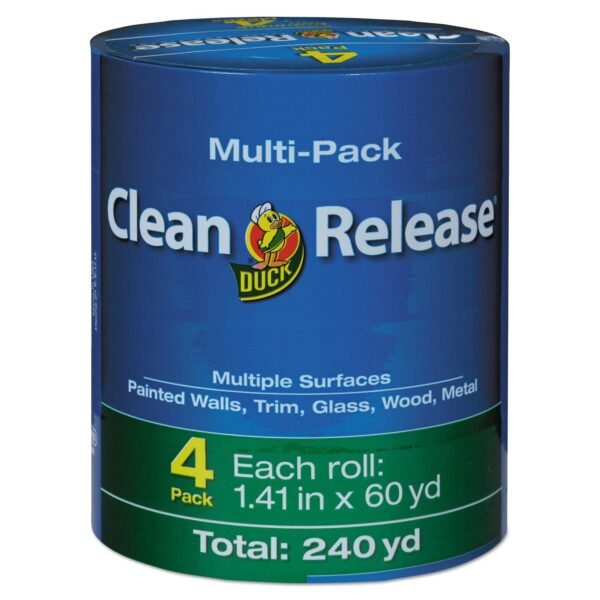 Clean Release Painter's Tape, 3" Core, 1.41" X 60 Yds, Blue, 4/pack