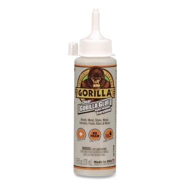 Clear Gorilla Glue, 5.75 oz, Dries Clear (4572502)