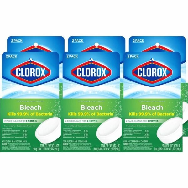 Clorox Ultra Clean Toilet Tablets Bleach 3.50 oz (0.22 lb) - Deodorize, Easy to Use - White - 2/Pack - 420 / Bundle (30024BD)