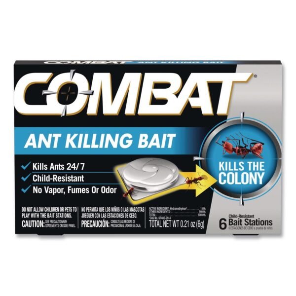 Combat Ant Killing System, Child-Resistant, Kills Queen and Colony, 6/Box (45901)