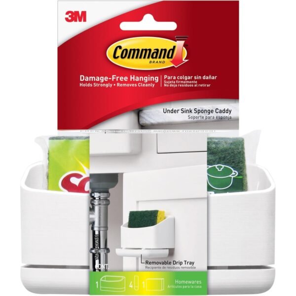 Command Under Sink Sponge Caddy 9.38" Height x 12" Width x 7.75" Depth - White - 1 / Pack (17609HWES)