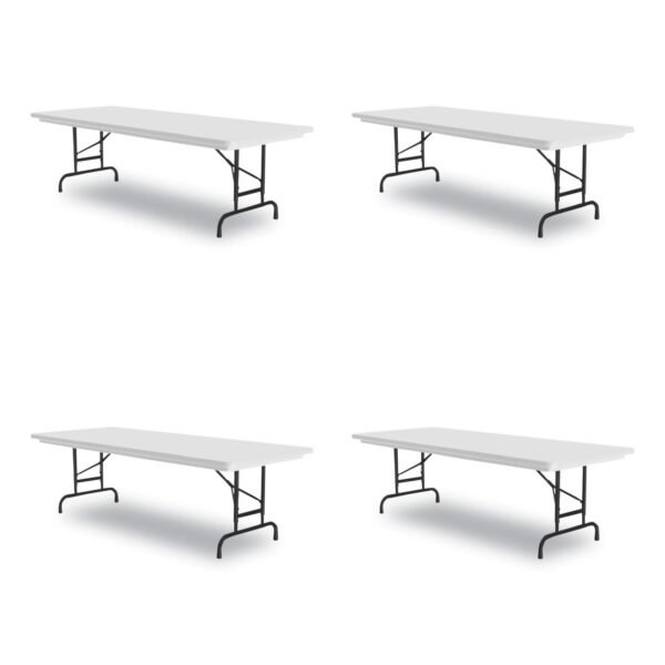 Correll Adjustable Folding Tables, Rectangular, 60" x 30" x 22" to 32", Gray Granite Top, Black Legs, 4/Pallet (RA3060234P)