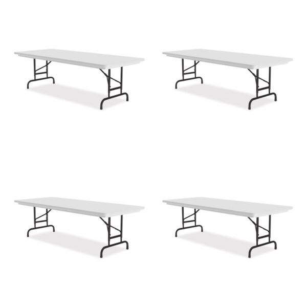 Correll Adjustable Folding Tables, Rectangular, 72" x 30" x 22" to 32", Gray Granite Top, Black Legs, 4/Pallet (RA3072234P)