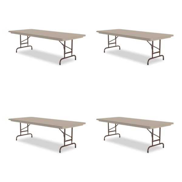 Correll Adjustable Folding Tables, Rectangular, 72" x 30" x 22" to 32", Mocha Granite Top, Brown Legs, 4/Pallet (RA3072244P)