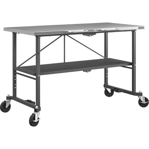 Cosco Commercial SmartFold Portable Workbench Four Leg Base - 4 Legs - 700 lb Capacity - 52" Table Top Width x 25.50" Table Top Depth - 34.70" Height - Assembly Required - Gray...