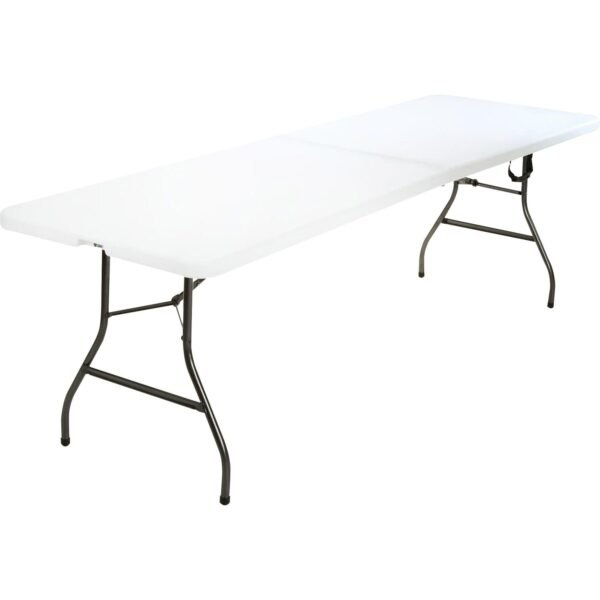 Cosco Fold-in-Half Blow Molded Table Rectangle Top - Four Leg Base - 4 Legs - 300 lb Capacity - 30" Table Top Width x 96" Table Top Depth - 29.25" Height - White - 1 Each...