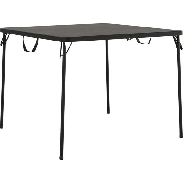 Cosco XL Fold-in-Half Card Table Four Leg Base - 4 Legs - 200 lb Capacity - 38.50" Table Top Width x 38.50" Table Top Depth - 29.50" Height - Black - 1 Each (14036BLK1E)