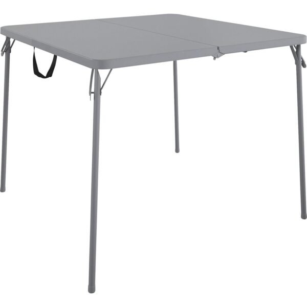 Cosco XL Fold-in-Half Card Table Four Leg Base - 4 Legs - 200 lb Capacity - 38.50" Table Top Width x 38.50" Table Top Depth - 29.50" Height - Gray - 1 Each (14036GRY1E)