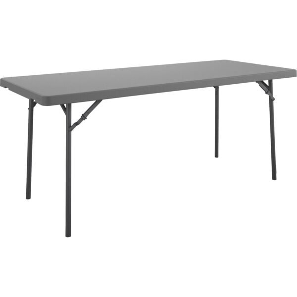 Cosco Zown Corner Blow Mold Large Folding Table 4 Legs - 700 lb Capacity - 4" Table Top Length x 60" Table Top Width - 29.25" Height - Gray - High-density Polyethylene (HDPE),...