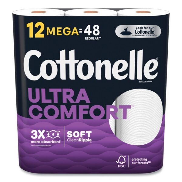 Cottonelle® Ultra ComfortCare Standard Toilet Paper, 2-Ply, 284 Sheet Roll, 48 Rolls (55494)