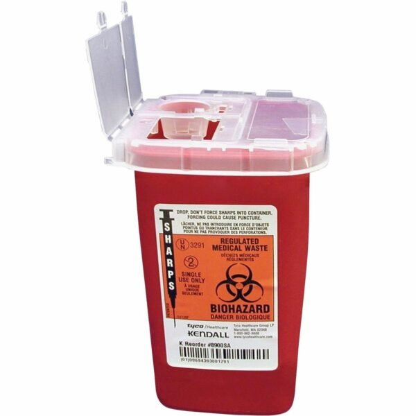 Covidien Sharps Medical Waste Container 1 quart Capacity - 6.3" Height x 4.5" Width x 4.3" Depth - Red - 1 Each (SR1Q100900)