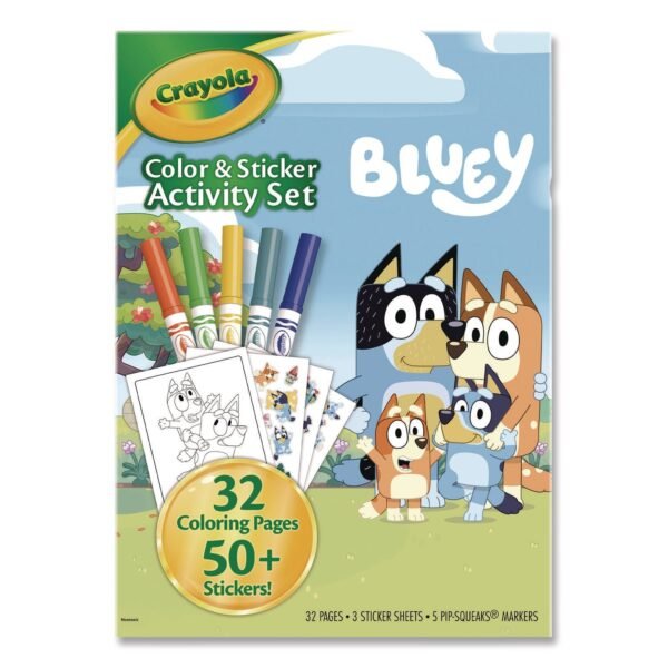 Crayola Bluey Color and Sticker Activity Set, Includes Five Markers, Ages 3 and Up, 32 Pages (42743)
