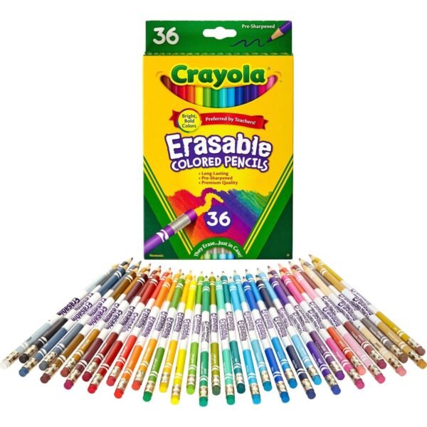 Crayola Erasable Colored Pencils 3.3 mm Assorted Lead - Thick Point - 36 / Pack (681036)