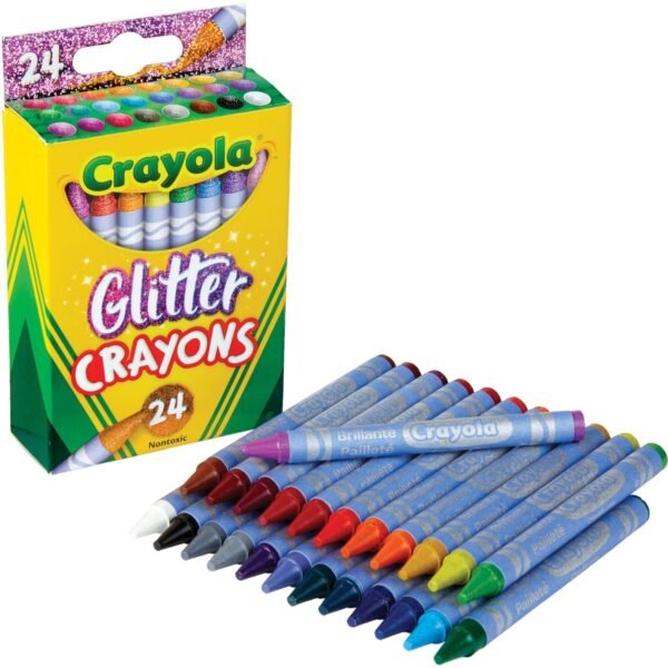 Crayola Glitter Crayons Assorted - 24 / Pack (523715)