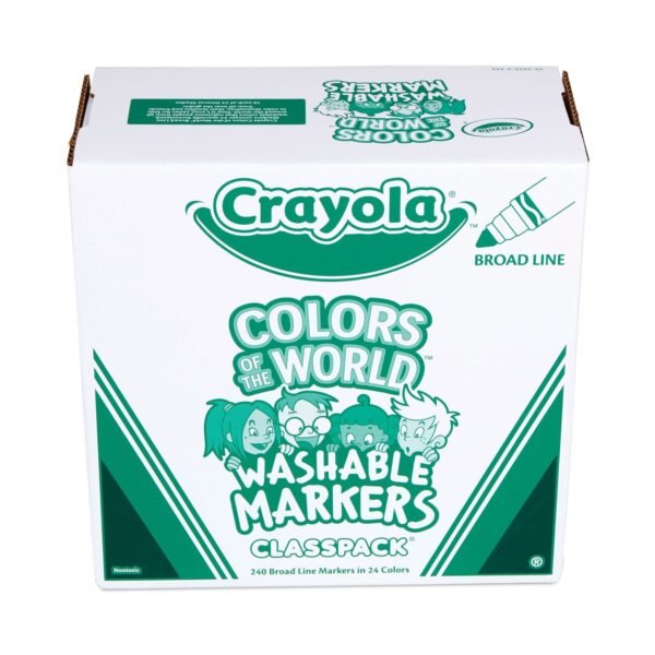 Crayola Ultra-Clean Washable Marker Classpack, Broad Bullet Tip, 8 Assorted Colors, 192/Pack (588208)