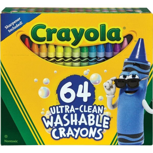 Crayola Washable Crayons Assorted - 64 / Pack (523287)