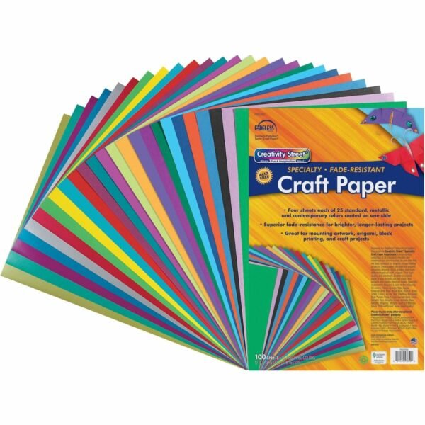 Creativity Street Designer Art Paper Sheets Art - 12" Width x 18" Length - Assorted - 100 / Pack (57650)