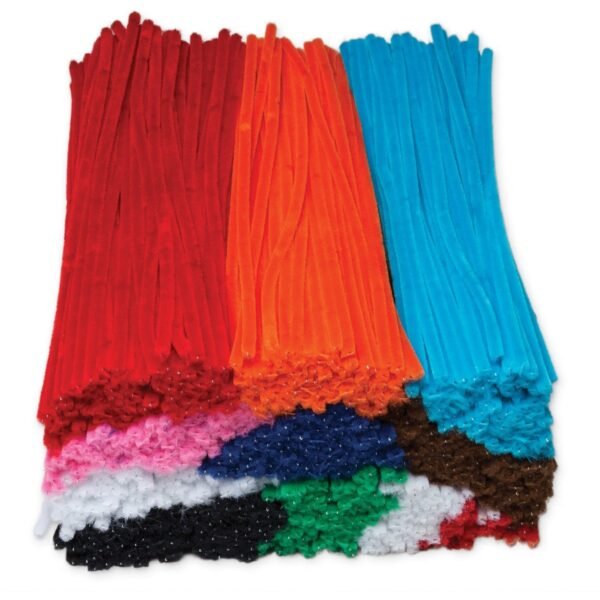 Creativity Street Jumbo Chenille Pipe Cleaner Stems Craft, Classroom Activities - 1000 Piece(s) - 12" Height x 0.2" Diameter - Assorted - Polyester - 1000 / Box (911001)
