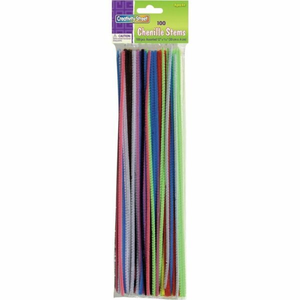 Creativity Street Pipe Cleaner Stems Classroom Activities, Craft - 100 Piece(s) - Assorted - Polyester - 100 / Pack (711201)