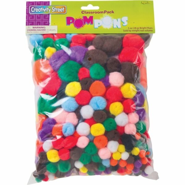 Creativity Street Pom Pons Class Pack Classroom - Recommended For 3 Year - Assorted - 300 / Pack (AC815001)