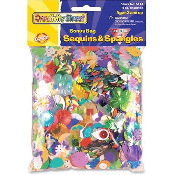 Creativity Street Sequins/Spangles Bonus Bag Art, Craft - Assorted - 1 Each (6114)