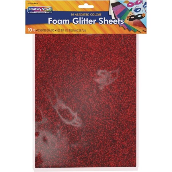 Creativity Street Wonderfoam Glitter Sheets Art Project, Craft Project - Recommended For 3 Year - 10 Piece(s) - 11.70" Height x 8.25" Width - Multicolor - Foam - 10 / Set (4344)