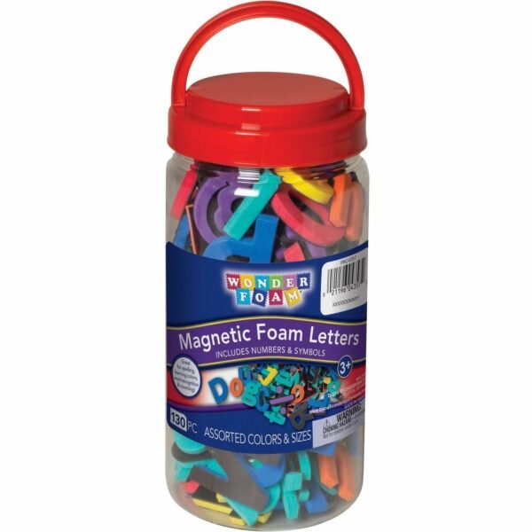 Creativity Street WonderFoam Magnetic Letters/Numbers Magnetic - Washable - Assorted - Foam - 130 / Set (4357)
