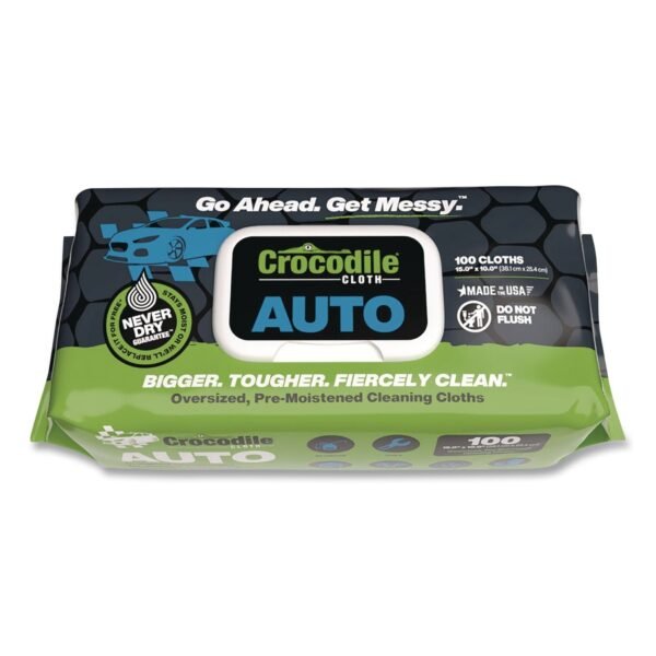 Crocodile Cloth Auto Cleaning Cloths, 10 x 15, White, 100/Pack (6930100)