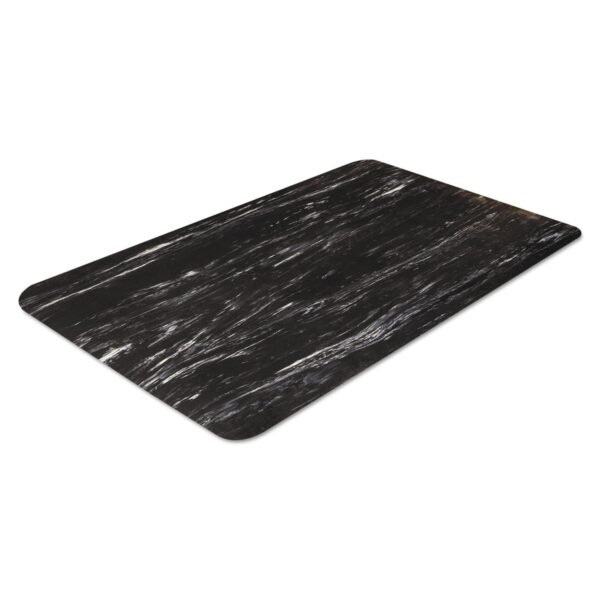 Crown Mats Cushion-Step Marbleized Rubber Mat, 24 x 36, Black (CU2436BK)