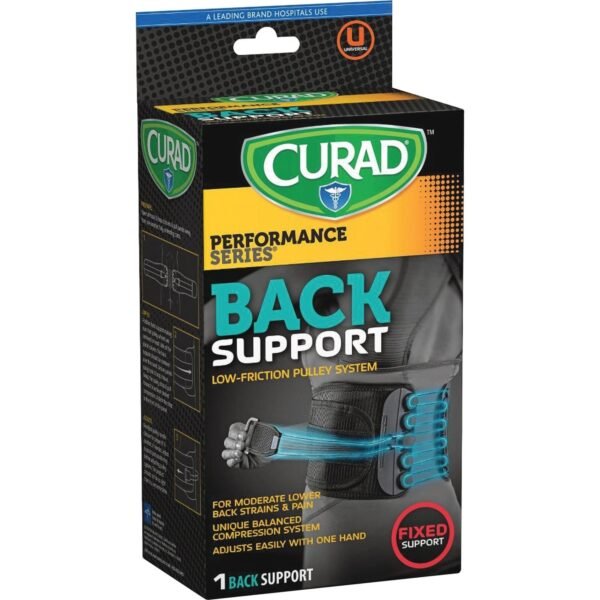Curad Low Friction Pulley Back Support Black - Fabric - 1 Each (CUR22700D)