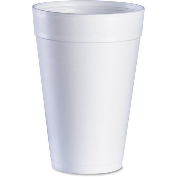 Dart 32 oz Insulated Foam Cups 1 quart - Round - White - Foam - Beverage, Hot Drink, Cold Drink - 25/Pack - 20 / Carton (32TJ32)