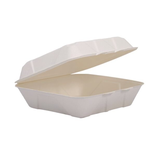 Dart Compostable Fiber Hinged Trays, ProPlanet Seal, 8.98 x 9.35 x 2.17, Ivory, Molded Fiber, 200/Carton (HC9FBR1)