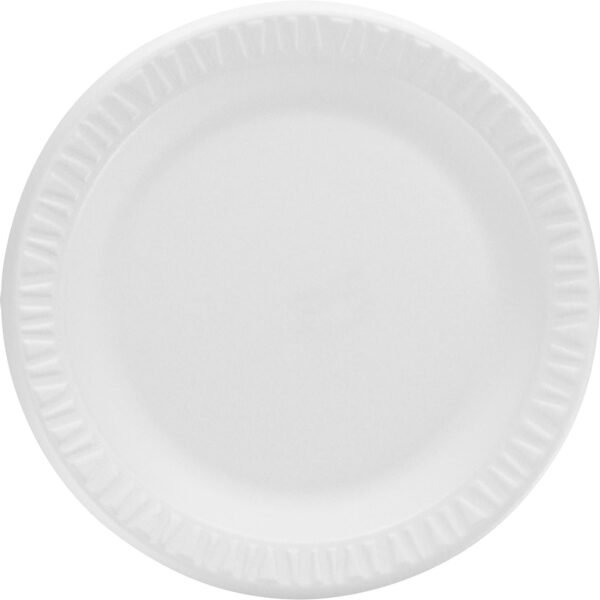 Dart Concorde Non-Laminated Dinnerware Disposable - 9" Diameter - White - Foam Body - Round - 125/Bag - 4 / Carton (9PWC)