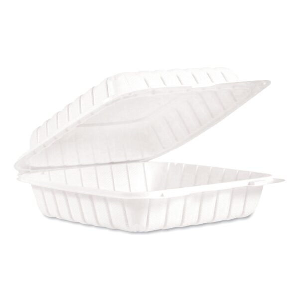 Dart Hinged Lid Containers, Single Compartment, 9 x 8.8 x 3, White, Plastic, 150/Carton (90MFPPHT1R)