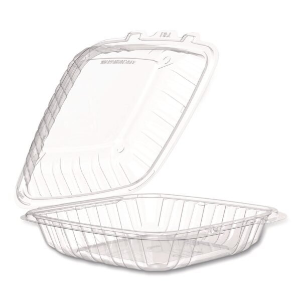 Dart Microwaveable Hinged Containers, ProPlanet, 9 x 8.75 x 3, Clear, Plastic 150/Carton (90PPHT1)