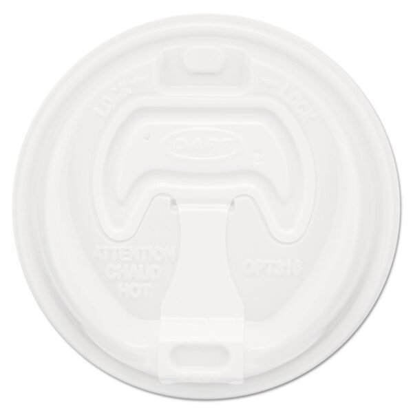 Dart Optima Reclosable Lid, Fits 12 oz to 24 oz Foam Cups, White, 100/Pack (16RCLPK)