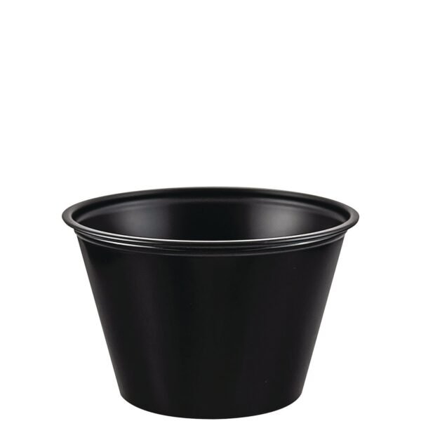 Dart Polystyrene Portion Cups, 4 oz, Black, 250/Bag, 10 Bags/Carton (P400BLK)