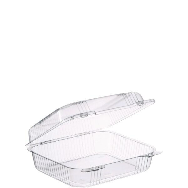 Dart StayLock Clear Hinged Lid Containers, 7.8 x 8.3 x 3, Clear, Plastic, 125/Bag, 2 Bags/Carton (C51UT1)
