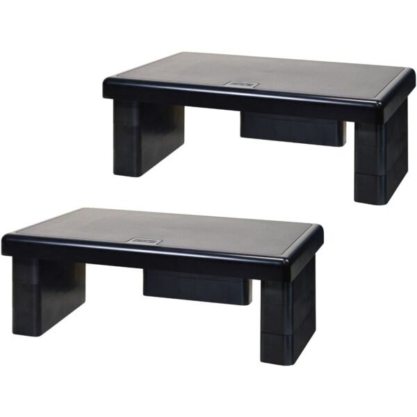 Data Accessories Company Stax MP-107 Monitor Riser Stand 66 lb Load Capacity - 4.75" Height x 13" Width x 10.50" Depth - Recycled Plastic - Black (02160)