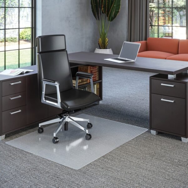 Deflecto EconoMat Chair Mat Carpeted Floor - 48" Length x 36" Width x 0.063" Thickness - Rectangular - Polycarbonate - Clear - 1 Each (CM11142PC)