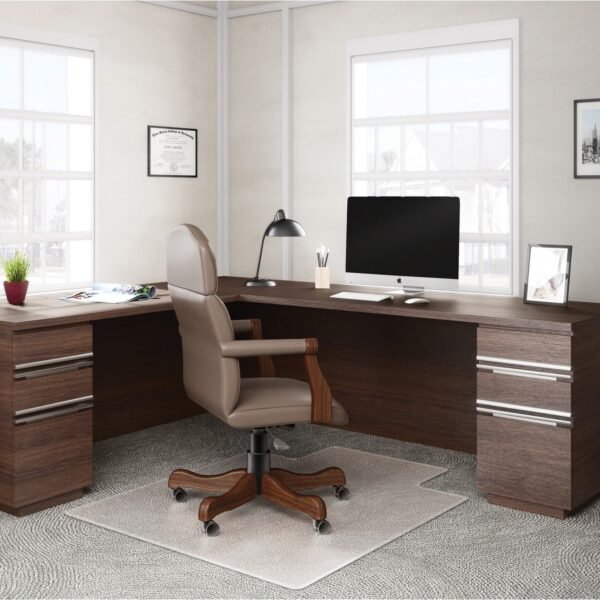 Deflecto RollaMat for Carpet Home, Office, Carpet - 60" Length x 46" Width - Lip Size 12" Length x 25" Width - Rectangular - Textured - Vinyl - Clear - 1 Each (CM15433F)